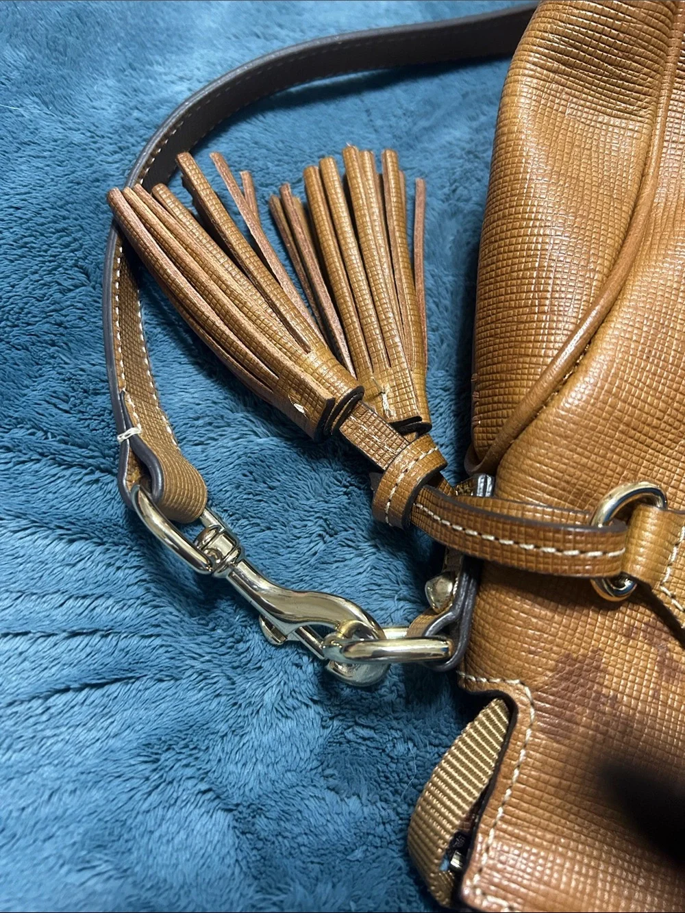 Dooney & Bourke Cognac Textured Leather Tote